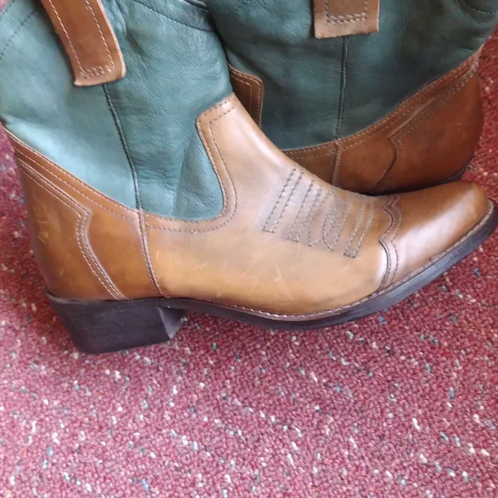 MIA Green and Brown Leather Boots